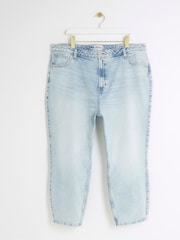 River Island Blue Curve High Rise Slim Straight Non - Stretch Jeans - Image 5 of 6