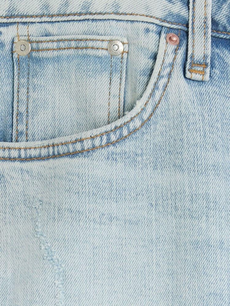 River Island Blue Curve High Rise Slim Straight Non - Stretch Jeans - Image 6 of 6