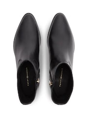 Tommy Hilfiger Black Leather Zip-Up Ankle Boots - Image 5 of 6