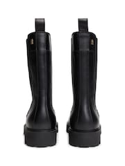 Tommy Hilfiger Black Leather Cleat High Chelsea Boots - Image 4 of 6
