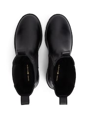 Tommy Hilfiger Black Leather Cleat High Chelsea Boots - Image 5 of 6