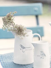 Mary Berry White Garden Long Tailed Tit Medium Jug - Image 1 of 4