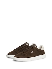 Tommy Hilfiger Brown Lightweight Suede Court Trainers - Image 3 of 6