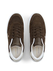 Tommy Hilfiger Brown Lightweight Suede Court Trainers - Image 5 of 6
