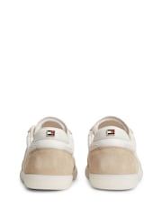 Tommy Hilfiger Cream Suede Mixed Texture Enamel Flag Trainers - Image 4 of 6