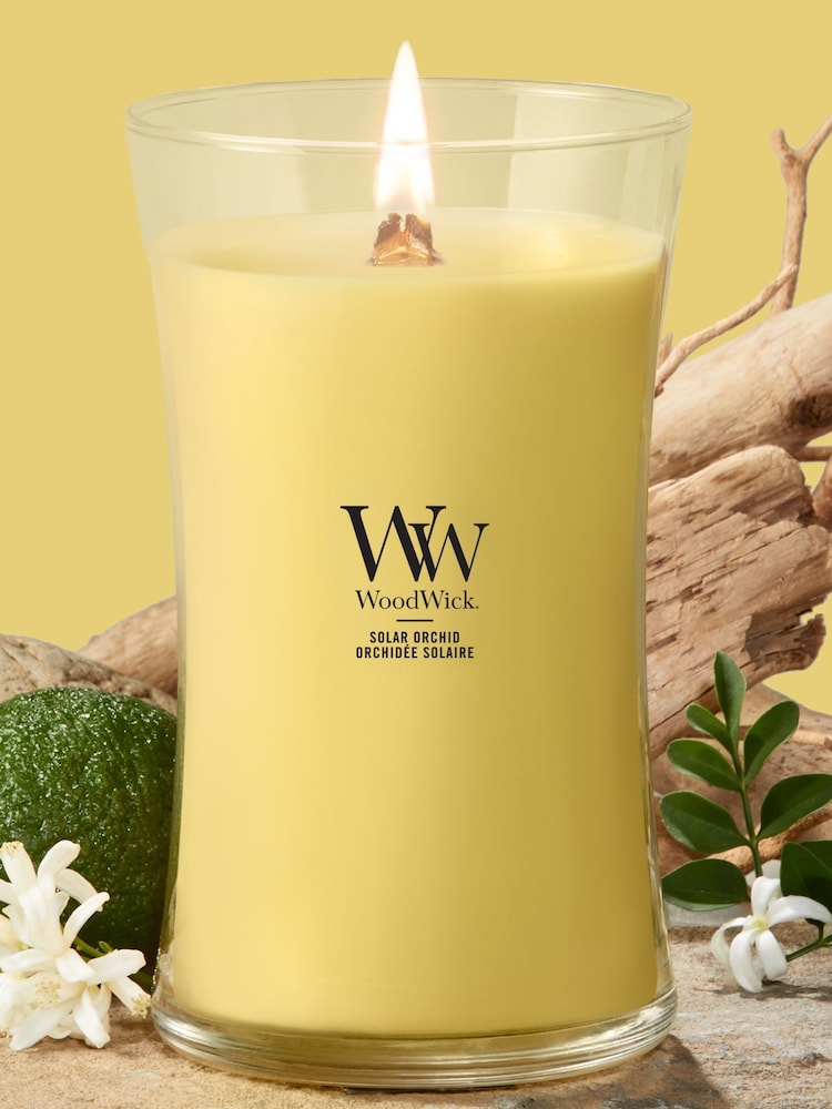 Woodwick Cream Medium Hourglass 1 Wick Large Candle - Image 1 of 4 Woodwick Cream Medium Hourglass 1 Wick Large Candle - Image 1 of 4