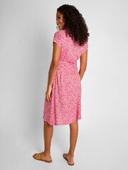 JoJo Maman Bébé Pink Animal Floral Print Maternity Shirt Dress With Tie - Image 3 of 5
