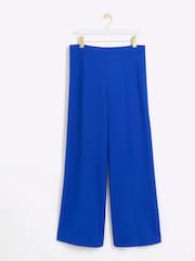River Island Blue Triple Pleat Wide Leg Trousers - Image 4 of 5