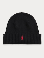Polo Ralph Lauren Black Merino Wool Beanie - Image 1 of 2