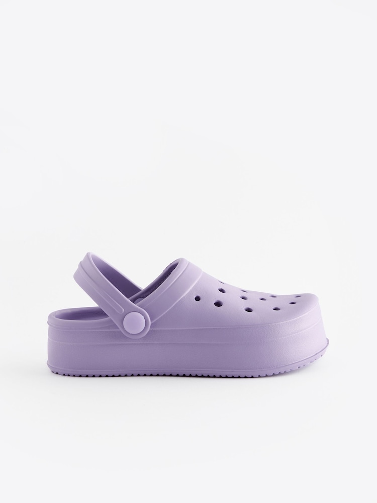 Lilac Purple Chunky Clogs - Image 2 of 6