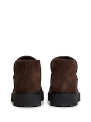 Tommy Hilfiger Brown Monogram Suede Penny Loafer Boots - Image 4 of 6