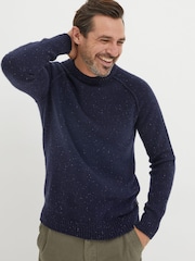 FatFace Blue Lambswool Crew Jumper - Image 1 of 4