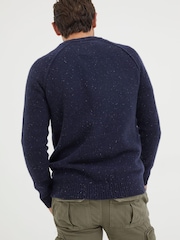 FatFace Blue Lambswool Crew Jumper - Image 2 of 4