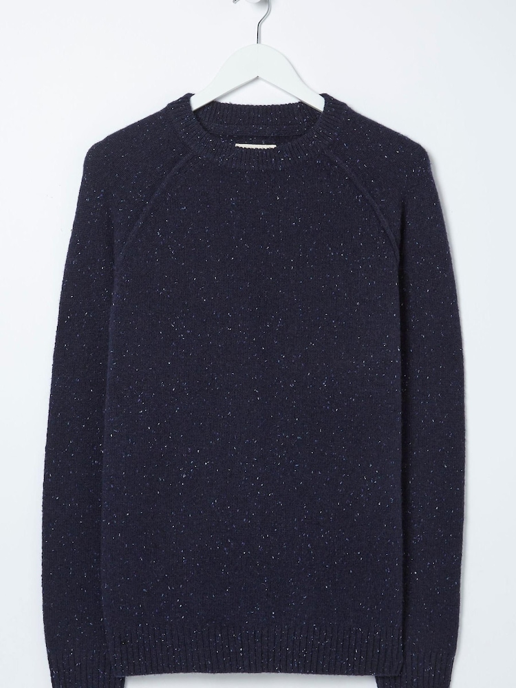 FatFace Blue Lambswool Crew Jumper - Image 4 of 4