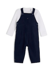 Tommy Hilfiger Blue Relaxed Corduroy Dungarees Set - Image 1 of 3