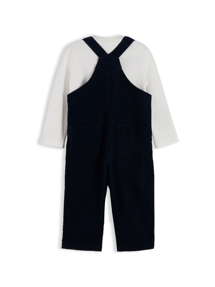 Tommy Hilfiger Blue Relaxed Corduroy Dungarees Set - Image 2 of 3 Tommy Hilfiger Blue Relaxed Corduroy Dungarees Set - Image 2 of 3