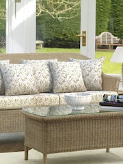 Laura Ashley Green Garden Bewley Indoor Rattan Lounging Sofa Set with Seat Cushions - Image 1 of 4