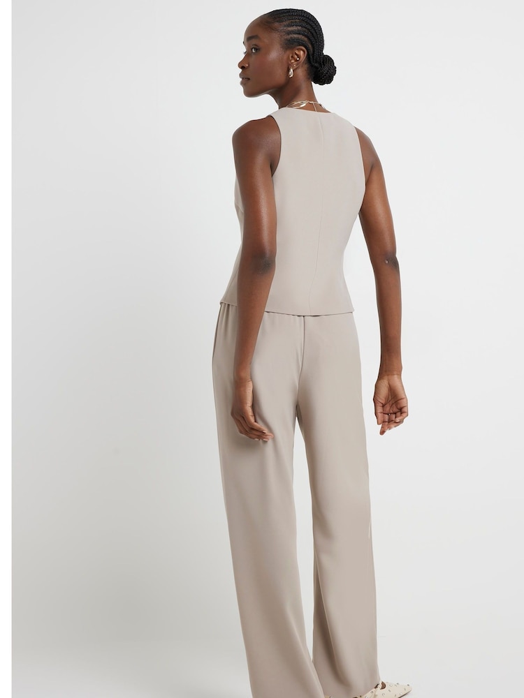 River Island Cream Button Front Waistcoat - Image 2 of 6