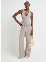 River Island Cream Button Front Waistcoat - Image 3 of 6
