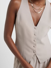 River Island Cream Button Front Waistcoat - Image 4 of 6