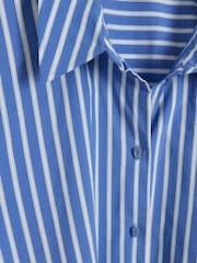 River Island Blue Stripe Wide Cuff  Shirt - Image 4 of 4