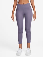 Nike Purple Fast Mid Rise Crop Running Leggings - Image 1 of 10