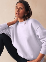 Nike Purple Oversized Mini Swoosh Sweatshirt - Image 1 of 5