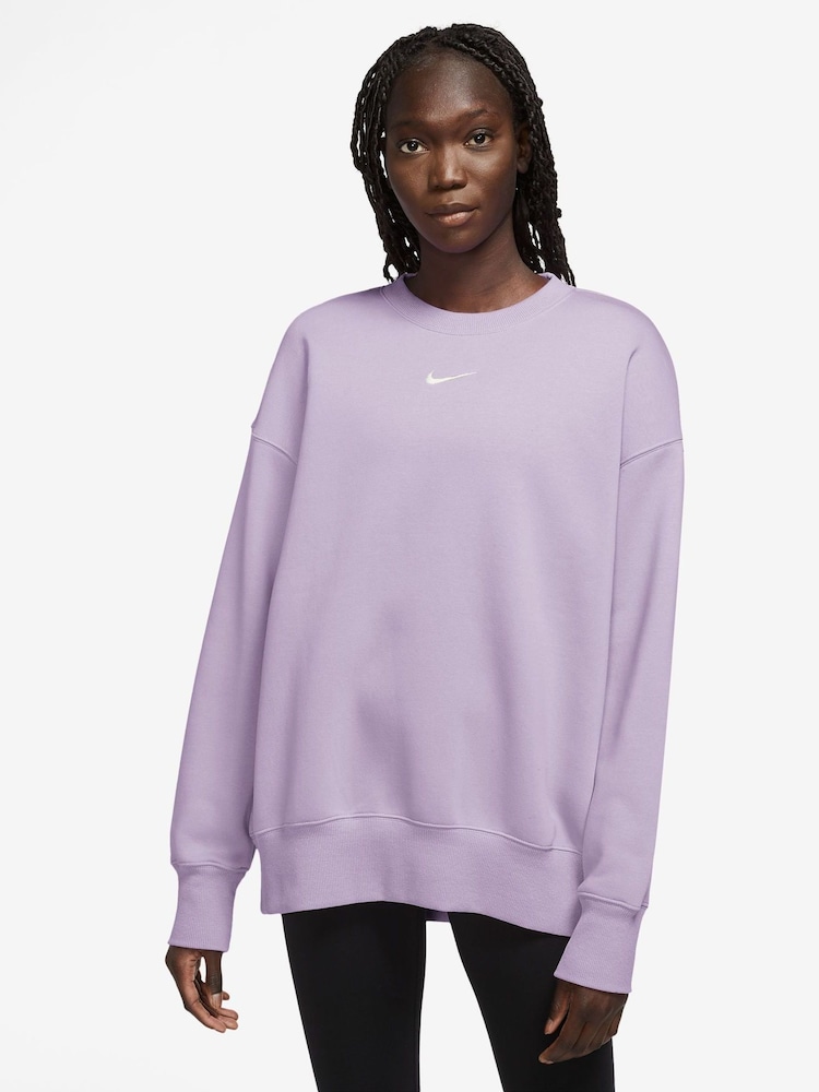 Lila - Nike Oversize-Sweatshirt mit kleinem Swoosh-Logo - Bild 10 von 10 Lila - Nike Oversize-Sweatshirt mit kleinem Swoosh-Logo - Bild 10 von 10