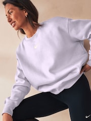 Nike Purple Oversized Mini Swoosh Sweatshirt - Image 2 of 5