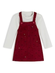 Tommy Hilfiger Red Relaxed Heart Dungarees Dress Set - Image 1 of 3