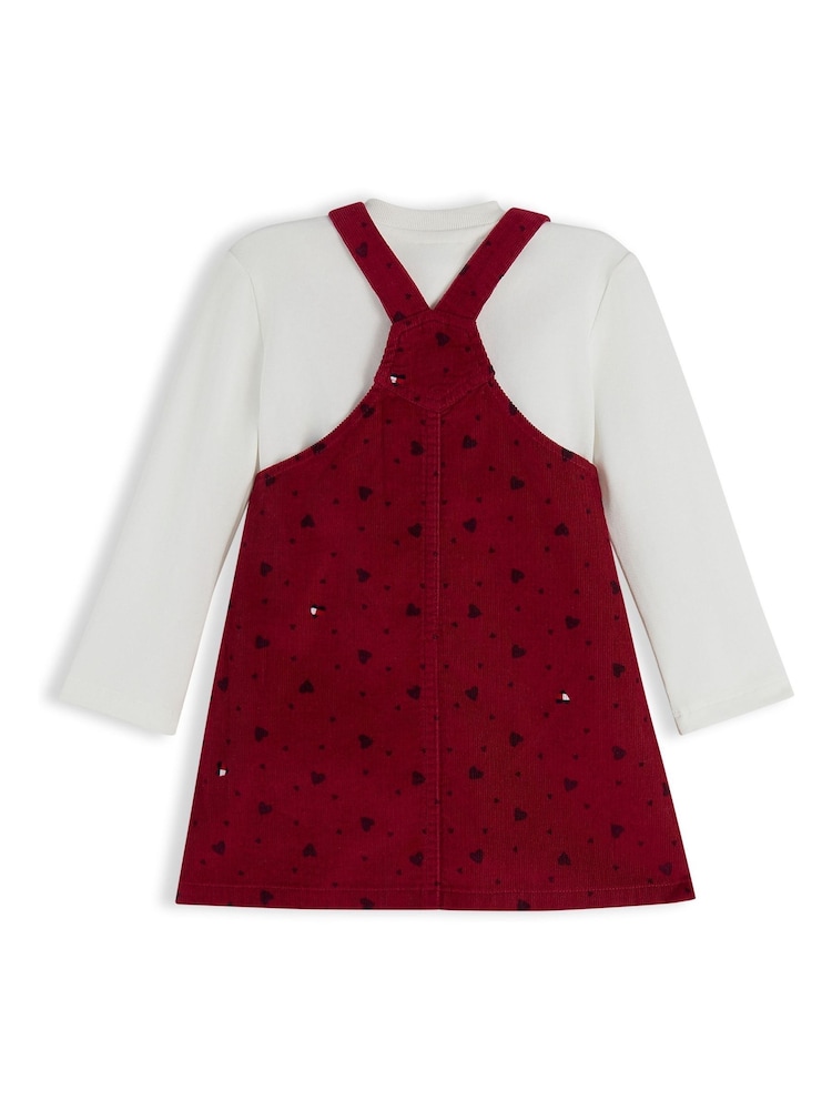 Tommy Hilfiger Red Relaxed Heart Dungarees Dress Set - Image 2 of 3 Tommy Hilfiger Red Relaxed Heart Dungarees Dress Set - Image 2 of 3