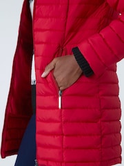 Roman Red Longline Padded Coat with Hood - Image 5 of 5