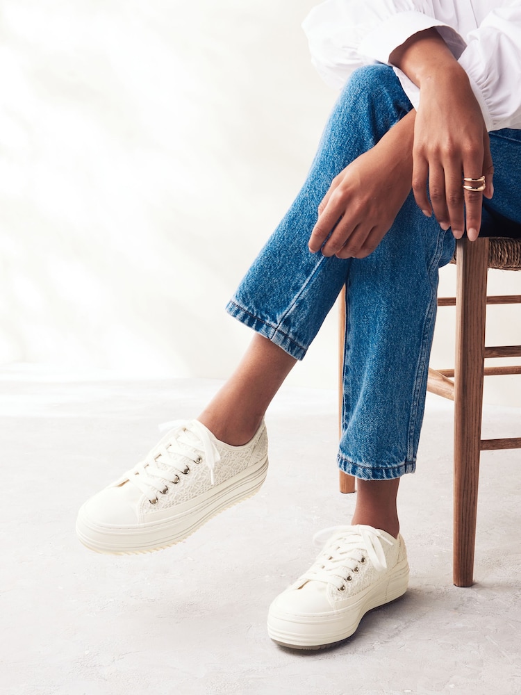 White Forever Comfort® Chunky Baseball Trainers - Image 1 of 7