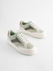 Green Forever Comfort® Panelled Retro Lace Up Trainers - Image 1 of 5
