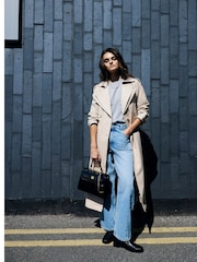 River Island Brown Double Collar Belted Trench Coat - Image 1 of 2