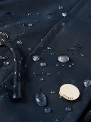 Joules Girls' Alix Navy Blue Printed Waterproof Parka Coat - Image 4 of 5