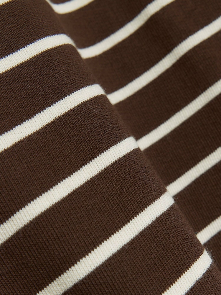 River Island Brown Stripe Cropped 100% Cotton Sweatshirt - Image 4 of 4
