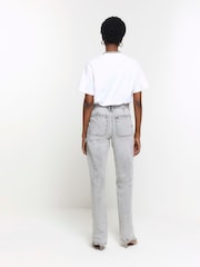 River Island Grey Relaxed Pocket Detail Jeans - Image 2 of 4