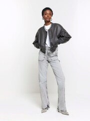 River Island Grey Relaxed Pocket Detail Jeans - Image 3 of 4