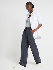 River Island Blue Wide Leg Lyocell Trousers - Image 3 of 6