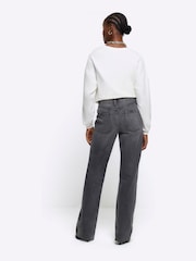 River Island Black High Rise Relaxed Straight Jeans - Image 2 of 5