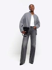 River Island Black High Rise Relaxed Straight Jeans - Image 3 of 5