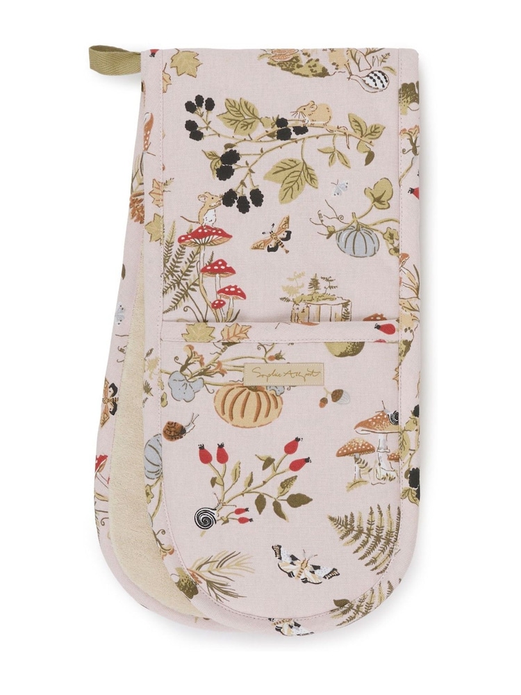 Sophie Allport Pink Autumn Forage Double Oven Glove - Image 2 of 2