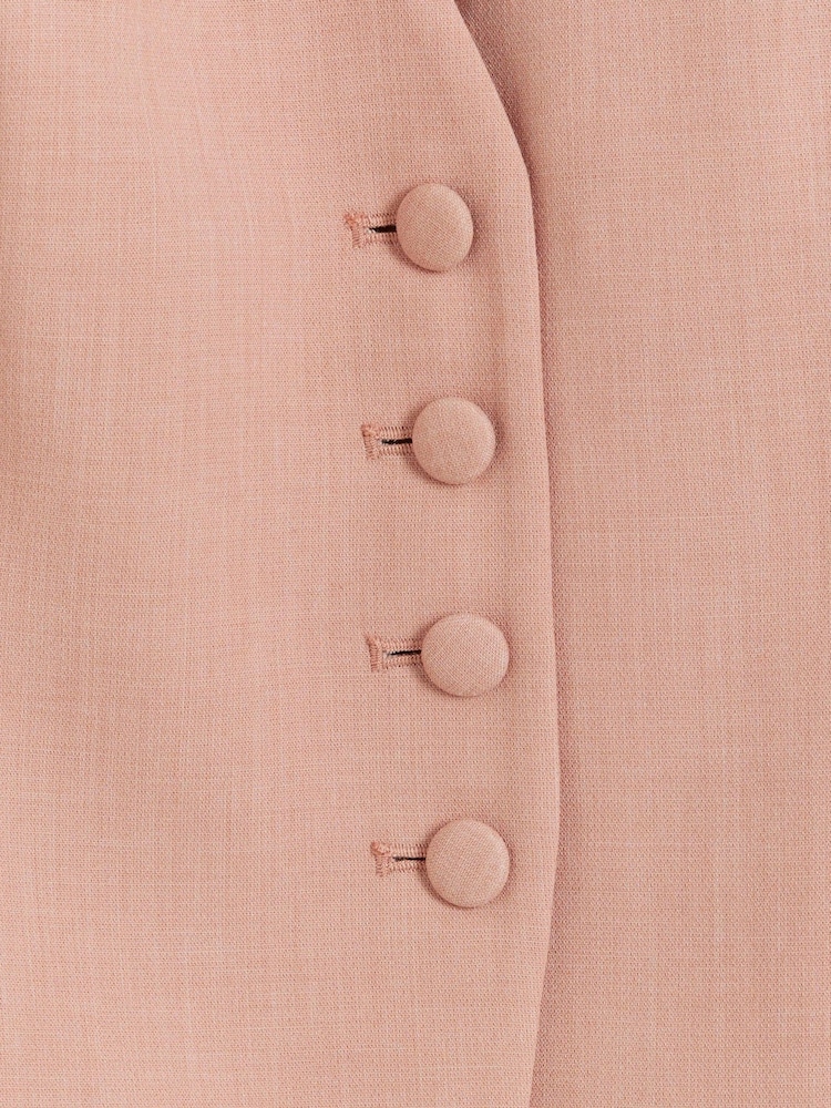River Island Pink Button Front Longline Fitted Waistcoat - Image 4 of 4