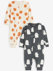 Halloween Glow In Dark Print Baby 2 Pack Footless Sleepsuits (0mths-2yrs) - Image 1 of 10