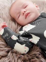 Halloween Glow In Dark Print Baby 2 Pack Footless Sleepsuits (0mths-2yrs) - Image 8 of 10