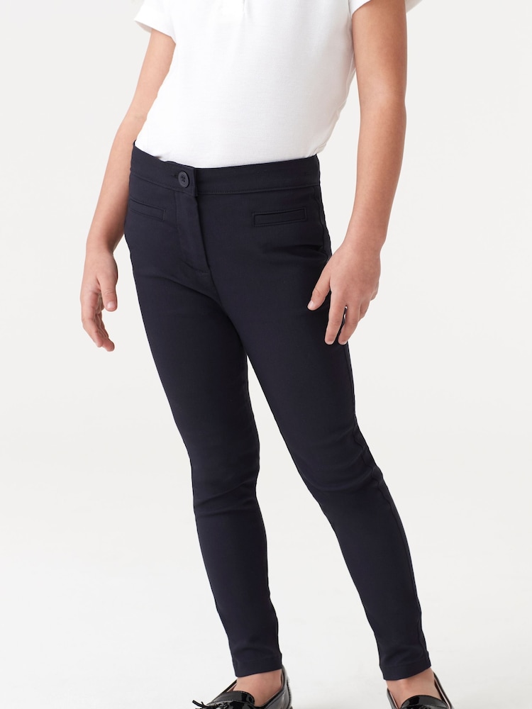 Navy Blue Regular Length School Skinny Stretch Trousers (3-18yrs) - Image 1 of 8