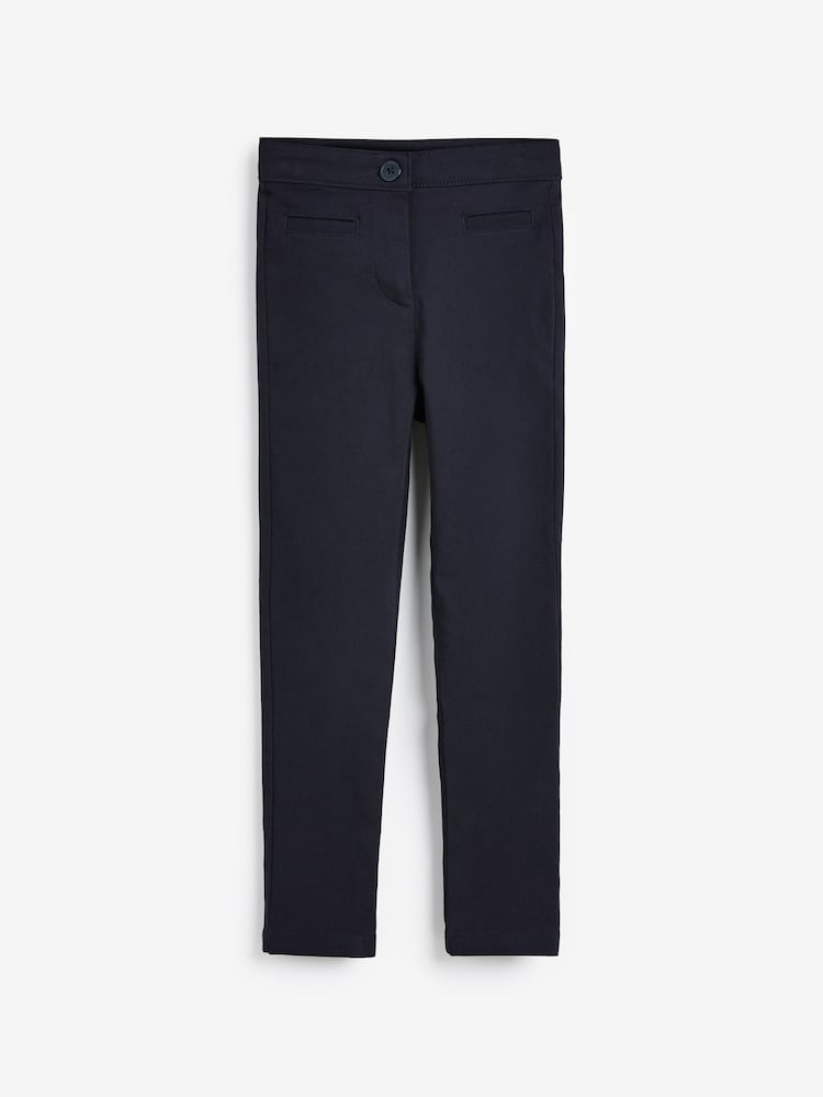 Navy Blue Regular Length School Skinny Stretch Trousers (3-18yrs) - Image 5 of 8