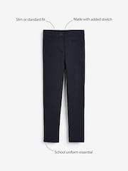 Navy Blue Regular Length School Skinny Stretch Trousers (3-18yrs) - Image 8 of 8