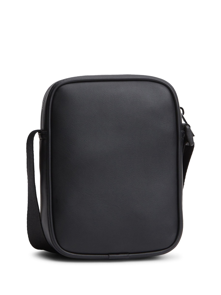 Tommy Hilfiger Black Signature Tape Crossbody Reporter Bag - Image 2 of 5